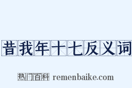 昔我年十七反义词是什么意思的图片